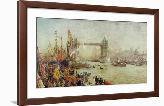 Opening Of Tower Bridge-William Lionel Wyllie-Framed Premium Giclee Print