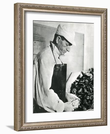 Opening Oysters 1930s-null-Framed Photographic Print