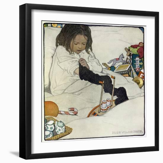 Opening the Christmas Stocking, 1902-Jessie Willcox-Smith-Framed Giclee Print