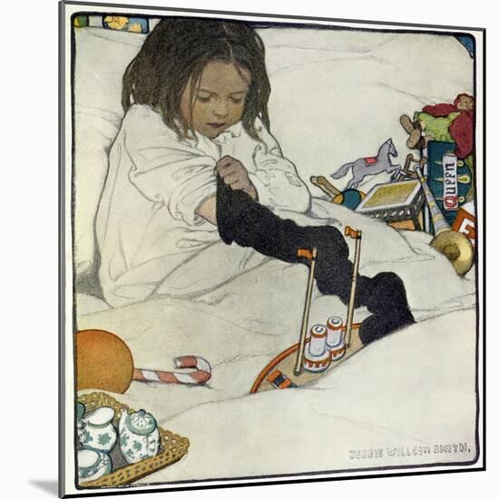 Opening the Christmas Stocking, 1902-Jessie Willcox-Smith-Mounted Giclee Print