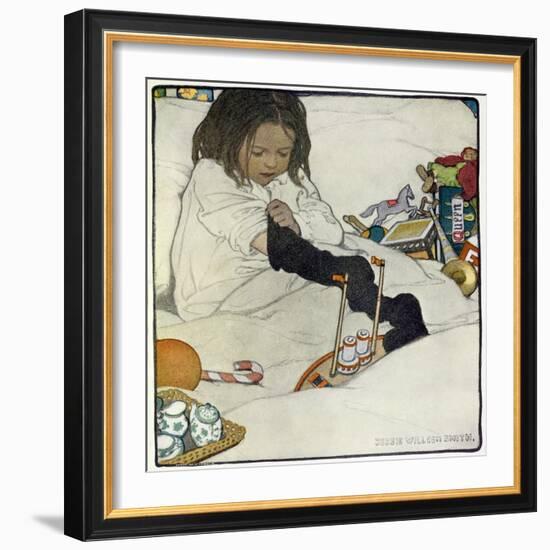 Opening the Christmas Stocking, 1902-Jessie Willcox-Smith-Framed Giclee Print