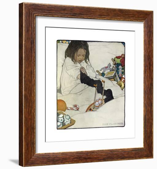 Opening the Christmas Stocking-Jessie Willcox-Smith-Framed Premium Giclee Print