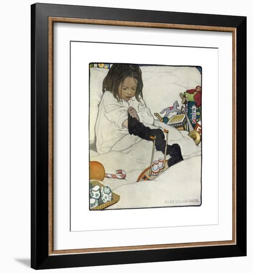 Opening the Christmas Stocking-Jessie Willcox-Smith-Framed Premium Giclee Print