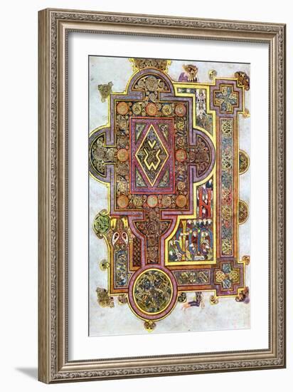 Opening Words of St Luke's Gospel Quoniam from the Book of Kells, C800-null-Framed Giclee Print