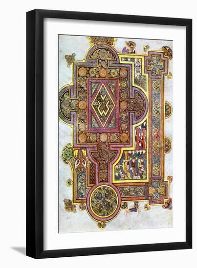 Opening Words of St Luke's Gospel Quoniam from the Book of Kells, C800-null-Framed Giclee Print