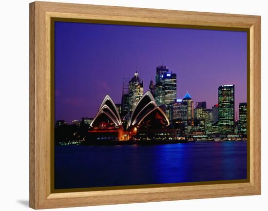 Opera House and City Skyline at Dusk, Sydney, Australia-Richard I'Anson-Framed Premier Image Canvas