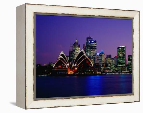 Opera House and City Skyline at Dusk, Sydney, Australia-Richard I'Anson-Framed Premier Image Canvas