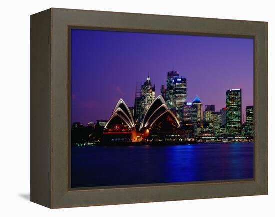 Opera House and City Skyline at Dusk, Sydney, Australia-Richard I'Anson-Framed Premier Image Canvas