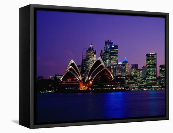 Opera House and City Skyline at Dusk, Sydney, Australia-Richard I'Anson-Framed Premier Image Canvas