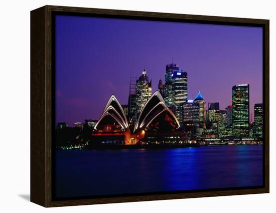 Opera House and City Skyline at Dusk, Sydney, Australia-Richard I'Anson-Framed Premier Image Canvas