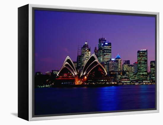 Opera House and City Skyline at Dusk, Sydney, Australia-Richard I'Anson-Framed Premier Image Canvas