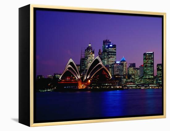 Opera House and City Skyline at Dusk, Sydney, Australia-Richard I'Anson-Framed Premier Image Canvas