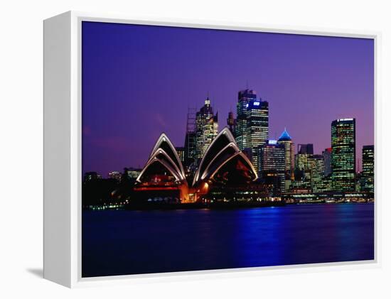 Opera House and City Skyline at Dusk, Sydney, Australia-Richard I'Anson-Framed Premier Image Canvas