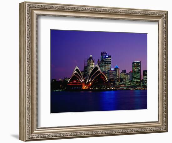 Opera House and City Skyline at Dusk, Sydney, Australia-Richard I'Anson-Framed Photographic Print