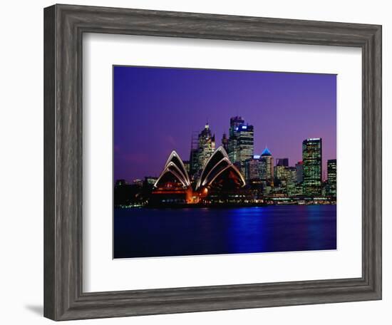 Opera House and City Skyline at Dusk, Sydney, Australia-Richard I'Anson-Framed Photographic Print