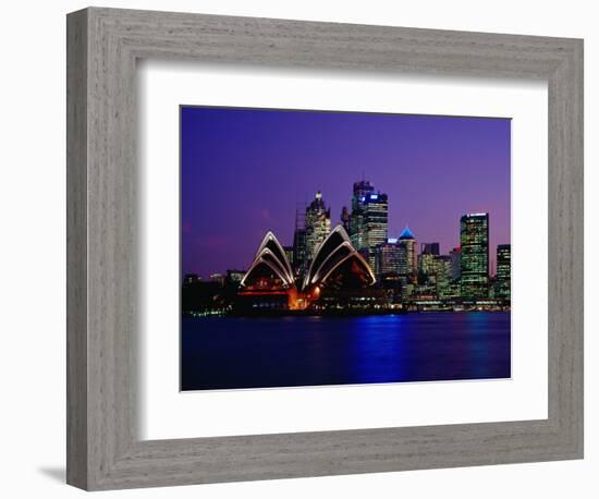 Opera House and City Skyline at Dusk, Sydney, Australia-Richard I'Anson-Framed Photographic Print