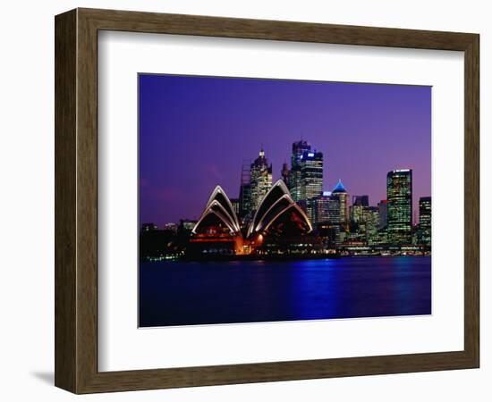 Opera House and City Skyline at Dusk, Sydney, Australia-Richard I'Anson-Framed Photographic Print