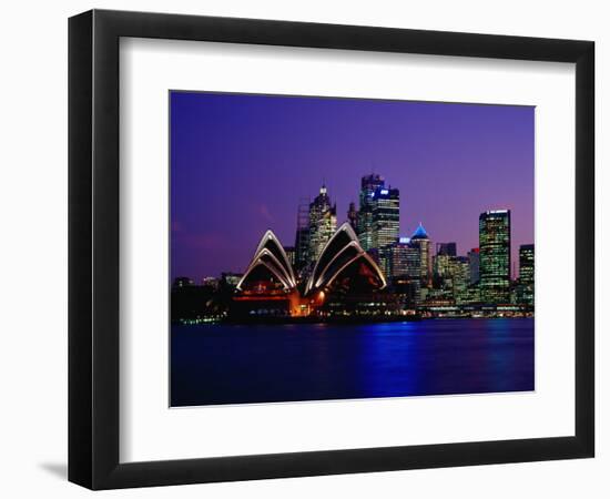 Opera House and City Skyline at Dusk, Sydney, Australia-Richard I'Anson-Framed Photographic Print