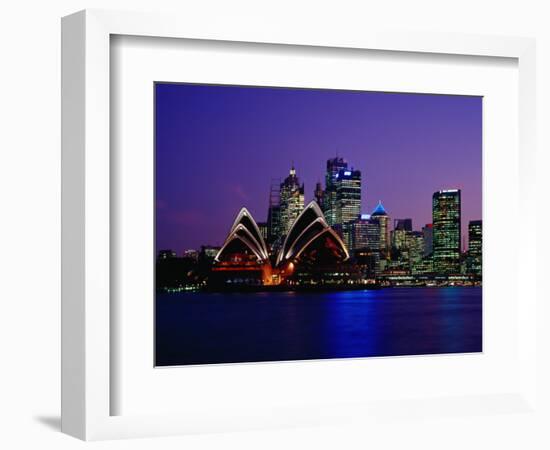 Opera House and City Skyline at Dusk, Sydney, Australia-Richard I'Anson-Framed Photographic Print