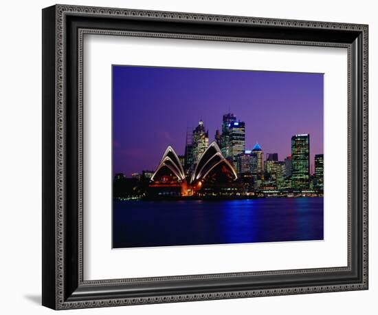 Opera House and City Skyline at Dusk, Sydney, Australia-Richard I'Anson-Framed Photographic Print