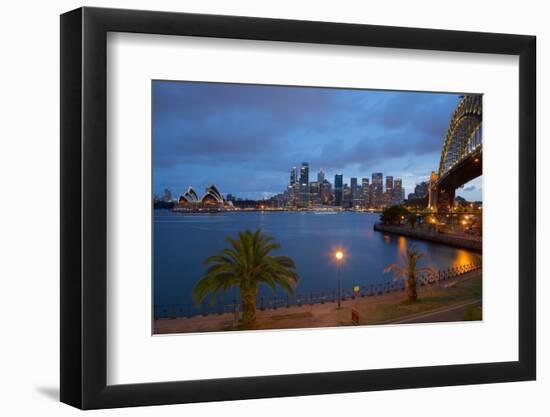 Opera House and Harbour Bridge from North Sydney, Sydney, New South Wales, Australia, Oceania-Frank Fell-Framed Photographic Print