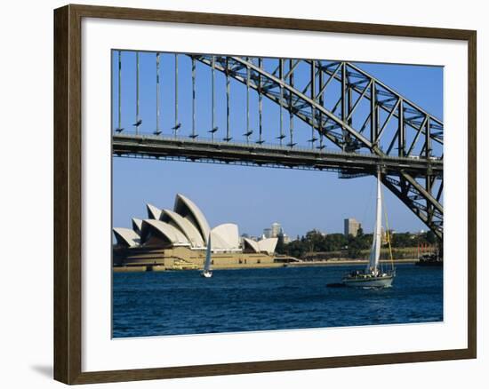 Opera House and Harbour Bridge, Sydney, Australia-Fraser Hall-Framed Photographic Print