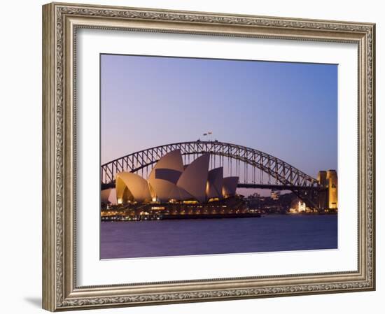 Opera House and Harbour Bridge, Sydney, New South Wales, Australia, Pacific-Sergio Pitamitz-Framed Photographic Print