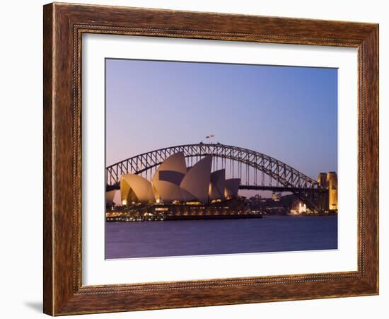 Opera House and Harbour Bridge, Sydney, New South Wales, Australia, Pacific-Sergio Pitamitz-Framed Photographic Print