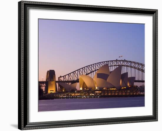 Opera House and Harbour Bridge, Sydney, New South Wales, Australia-Sergio Pitamitz-Framed Photographic Print