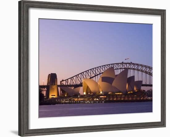 Opera House and Harbour Bridge, Sydney, New South Wales, Australia-Sergio Pitamitz-Framed Photographic Print