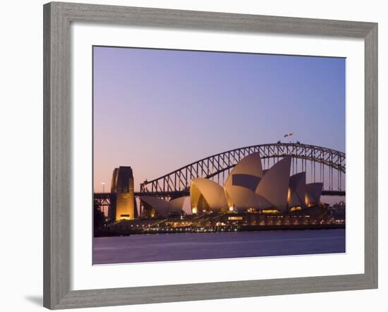 Opera House and Harbour Bridge, Sydney, New South Wales, Australia-Sergio Pitamitz-Framed Photographic Print