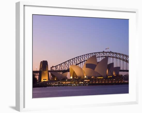 Opera House and Harbour Bridge, Sydney, New South Wales, Australia-Sergio Pitamitz-Framed Photographic Print