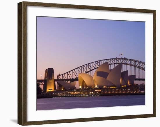 Opera House and Harbour Bridge, Sydney, New South Wales, Australia-Sergio Pitamitz-Framed Photographic Print