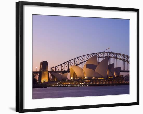 Opera House and Harbour Bridge, Sydney, New South Wales, Australia-Sergio Pitamitz-Framed Photographic Print