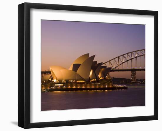 Opera House and Harbour Bridge, Sydney, New South Wales, Australia-Sergio Pitamitz-Framed Photographic Print