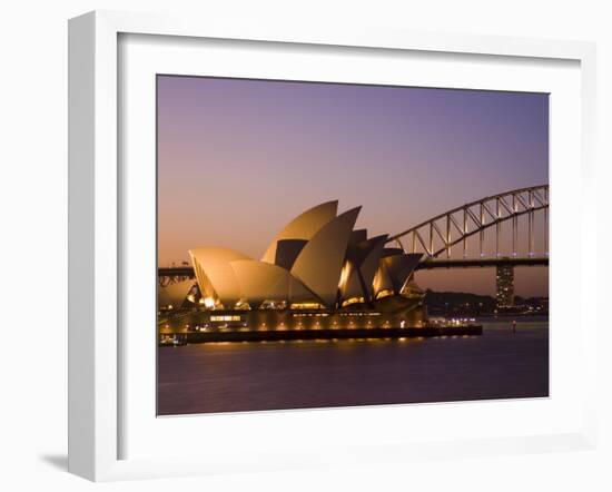 Opera House and Harbour Bridge, Sydney, New South Wales, Australia-Sergio Pitamitz-Framed Photographic Print