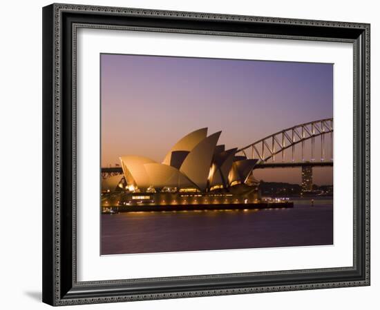 Opera House and Harbour Bridge, Sydney, New South Wales, Australia-Sergio Pitamitz-Framed Photographic Print