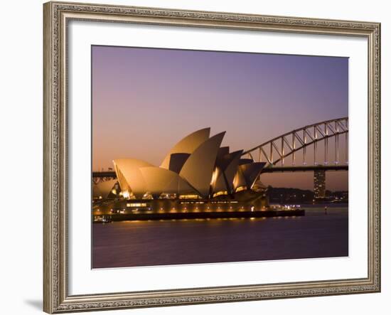 Opera House and Harbour Bridge, Sydney, New South Wales, Australia-Sergio Pitamitz-Framed Photographic Print