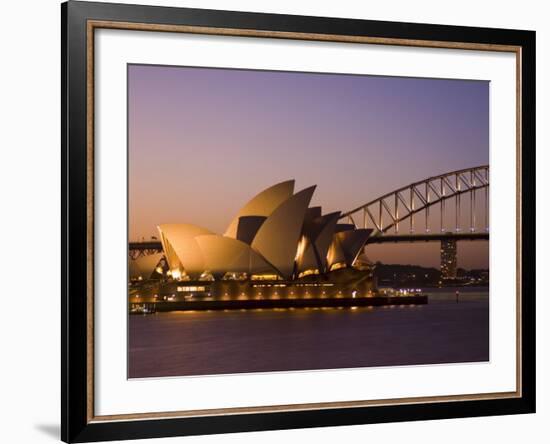 Opera House and Harbour Bridge, Sydney, New South Wales, Australia-Sergio Pitamitz-Framed Photographic Print