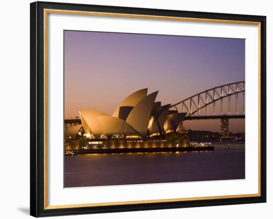 Opera House and Harbour Bridge, Sydney, New South Wales, Australia-Sergio Pitamitz-Framed Photographic Print