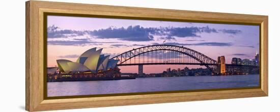 Opera House and Harbour Bridge, Sydney, New South Wales, Australia-Michele Falzone-Framed Premier Image Canvas