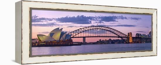 Opera House and Harbour Bridge, Sydney, New South Wales, Australia-Michele Falzone-Framed Premier Image Canvas