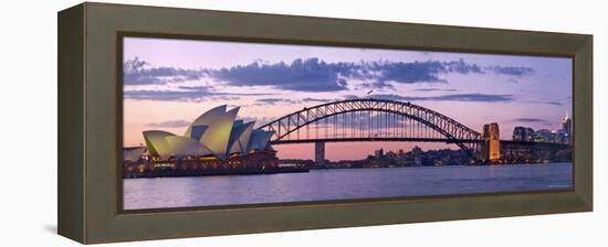 Opera House and Harbour Bridge, Sydney, New South Wales, Australia-Michele Falzone-Framed Premier Image Canvas