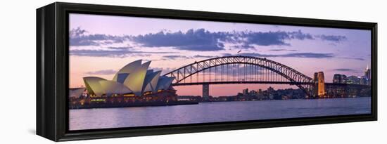 Opera House and Harbour Bridge, Sydney, New South Wales, Australia-Michele Falzone-Framed Premier Image Canvas