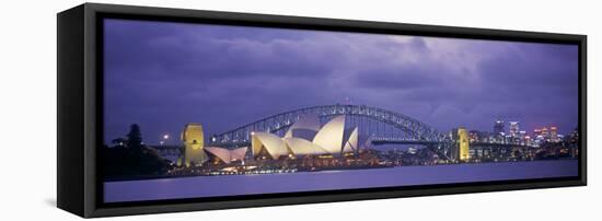 Opera House and Harbour Bridge, Sydney, New South Wales, Australia-Peter Adams-Framed Premier Image Canvas