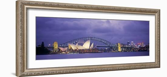 Opera House and Harbour Bridge, Sydney, New South Wales, Australia-Peter Adams-Framed Photographic Print