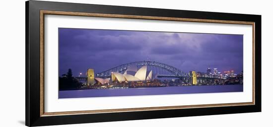 Opera House and Harbour Bridge, Sydney, New South Wales, Australia-Peter Adams-Framed Photographic Print