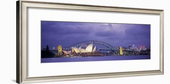 Opera House and Harbour Bridge, Sydney, New South Wales, Australia-Peter Adams-Framed Photographic Print