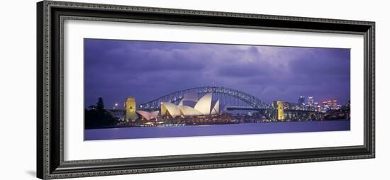 Opera House and Harbour Bridge, Sydney, New South Wales, Australia-Peter Adams-Framed Photographic Print