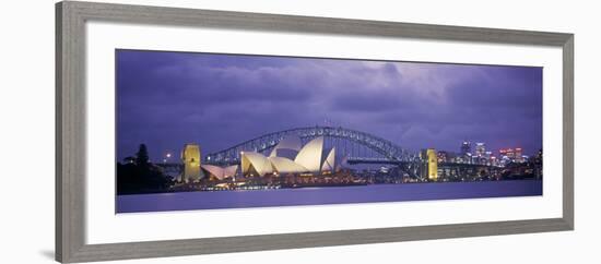 Opera House and Harbour Bridge, Sydney, New South Wales, Australia-Peter Adams-Framed Photographic Print